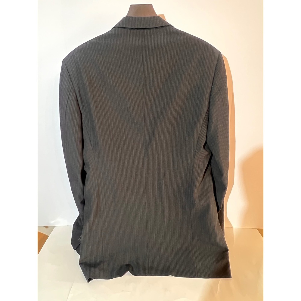 Vintage Armani Collezioni Men's Black Pinstripe Blazer Jacket Made in Italy - Picture 4 of 8